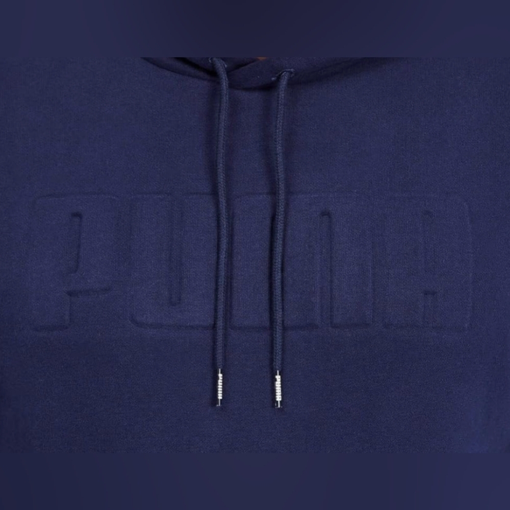 Puma Men's Midweight Modern Basics V2 Fleece Navy Blue Hoodie Size L Used $59.95 - Picture 2 of 8